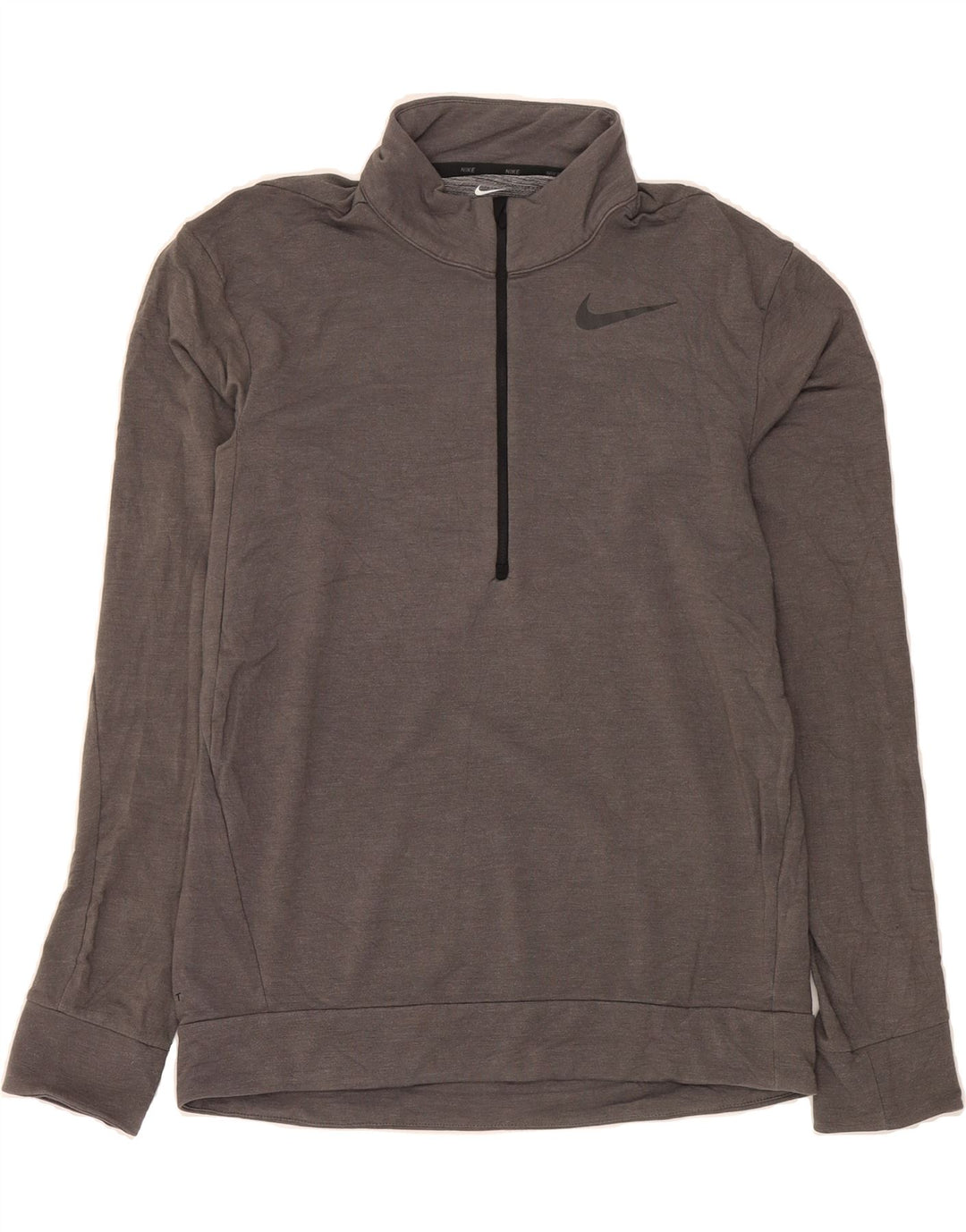 NIKE Mens Zip Neck Sweatshirt Jumper Small Grey Rayon Vintage Nike and Second-Hand Nike from Messina Hembry 