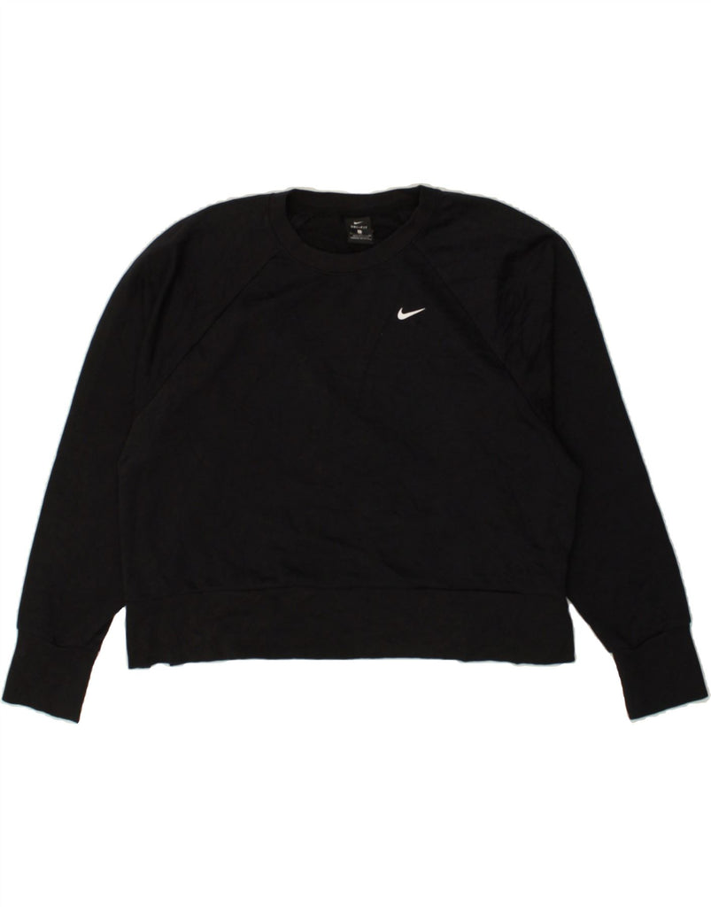 NIKE Womens Dri Fit Sweatshirt Jumper UK 18 XL Black Cotton | Vintage Nike | Thrift | Second-Hand Nike | Used Clothing | Messina Hembry 