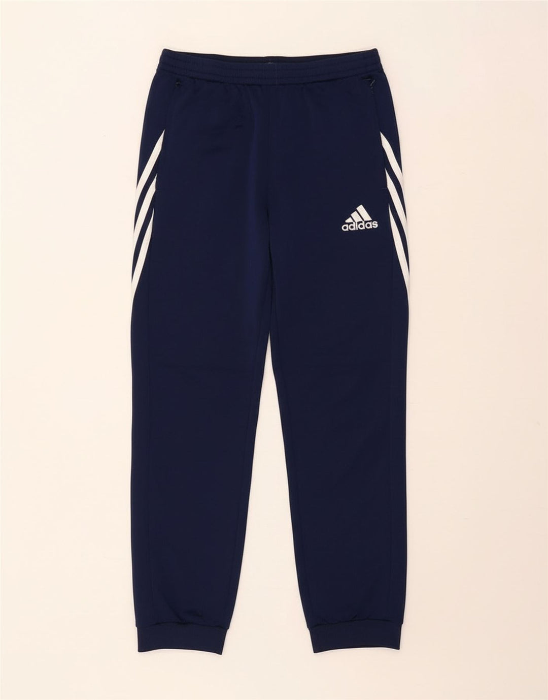 Adidas Boys Tracksuit Trousers Joggers 13-14 Years XL Navy Blue Polyester