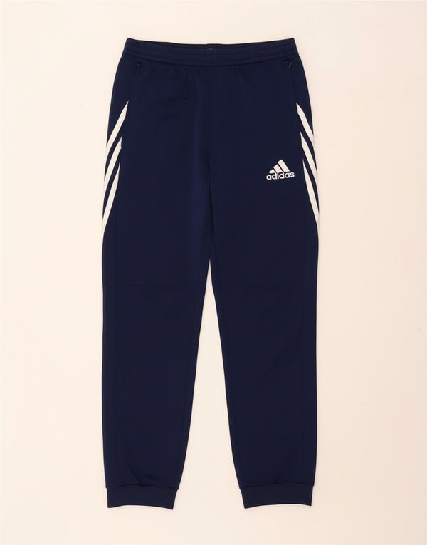 Adidas Boys Tracksuit Trousers Joggers 13-14 Years XL Navy Blue Polyester