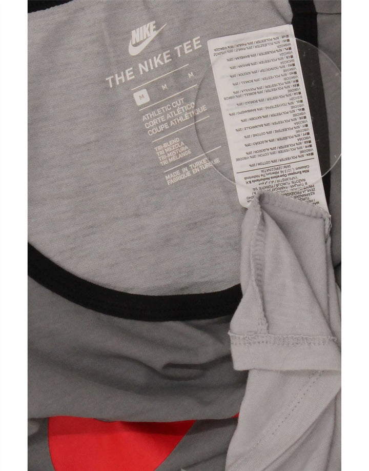 Nike Mens Athletic Cut Graphic Vest Top Medium Grey Colourblock Polyester