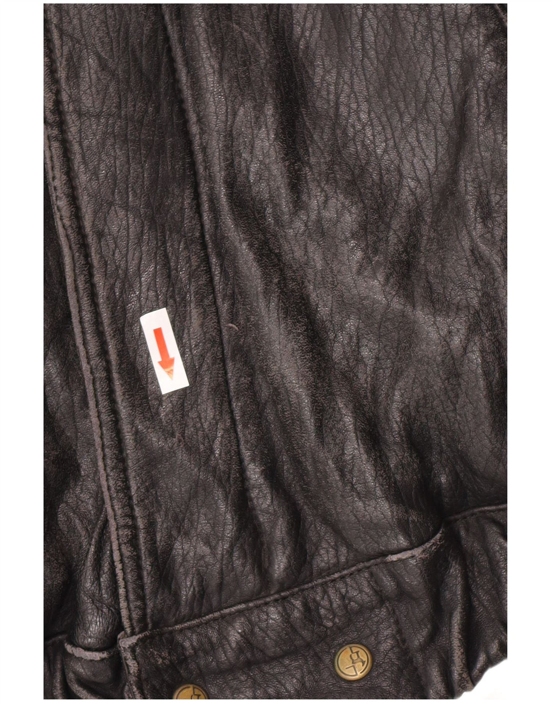 Vintage Womens Leather Jacket IT 52 2XL Black Leather