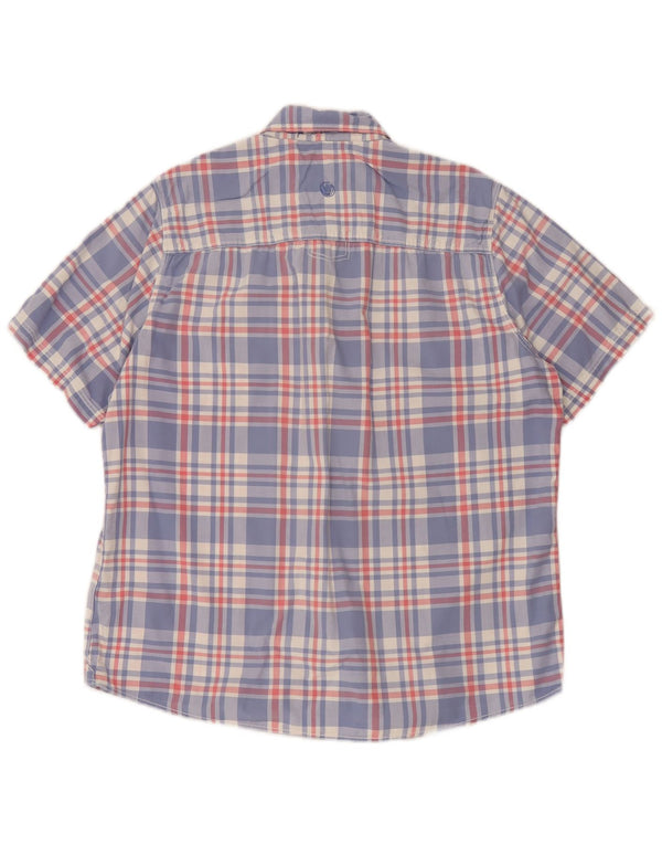 Fat Face Mens Short Sleeve Shirt Large Blue Check Cotton