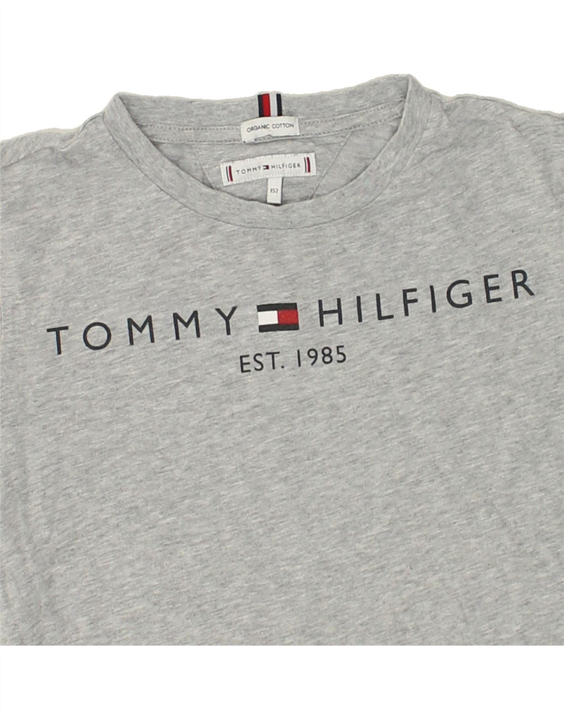 TOMMY HILFIGER Boys Graphic T-Shirt Top 11-12 Years Grey Cotton | Vintage Tommy Hilfiger | Thrift | Second-Hand Tommy Hilfiger | Used Clothing | Messina Hembry 