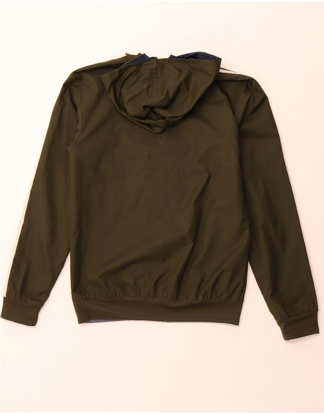 ADIDAS Mens Hooded Reversible Tracksuit Top Jacket XS Khaki Polyester