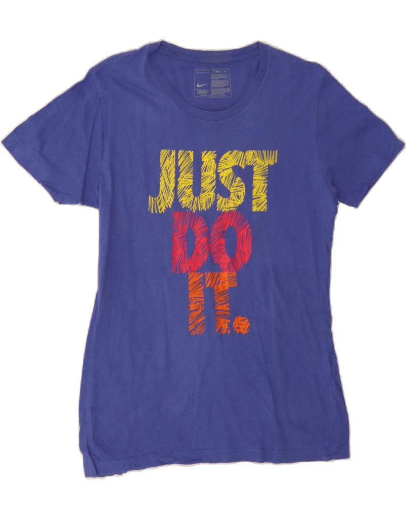 NIKE Womens Graphic T-Shirt Top UK 14 Large Blue Cotton Vintage Nike and Second-Hand Nike from Messina Hembry 