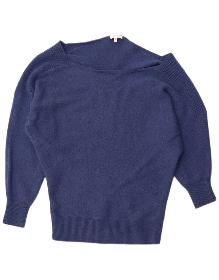 REISS Womens Oversized Boat Neck Jumper Sweater UK 10 Small Blue