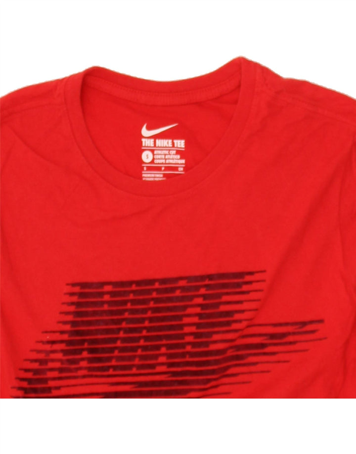 NIKE Mens Athletic Cut Graphic T-Shirt Top Small Red Cotton Vintage Nike and Second-Hand Nike from Messina Hembry 