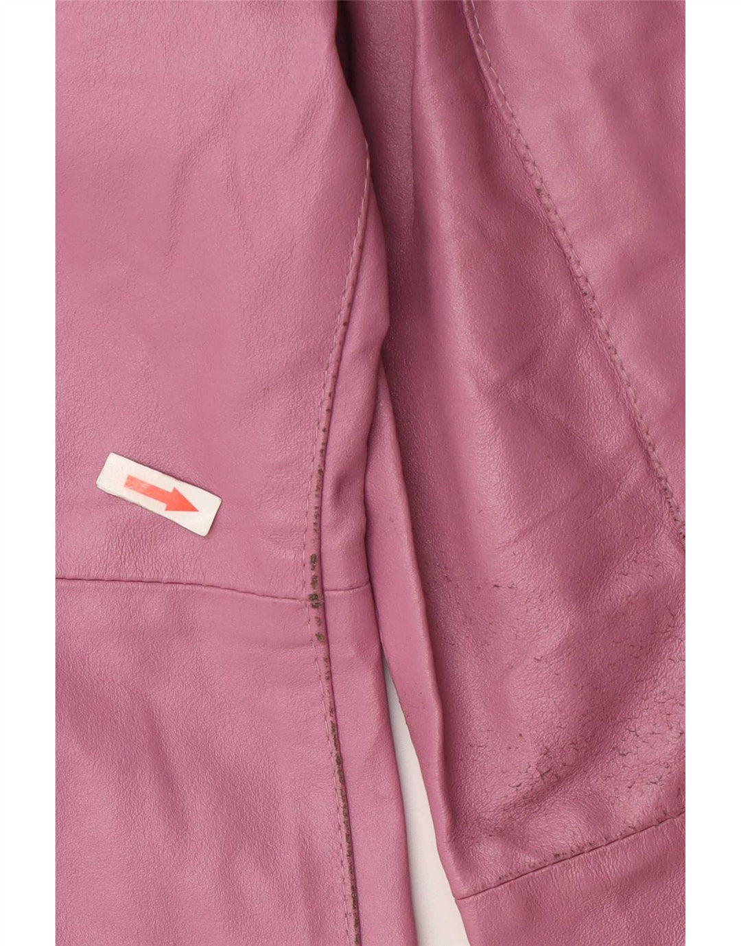 Vintage Womens Leather Coat UK 12 Medium Pink