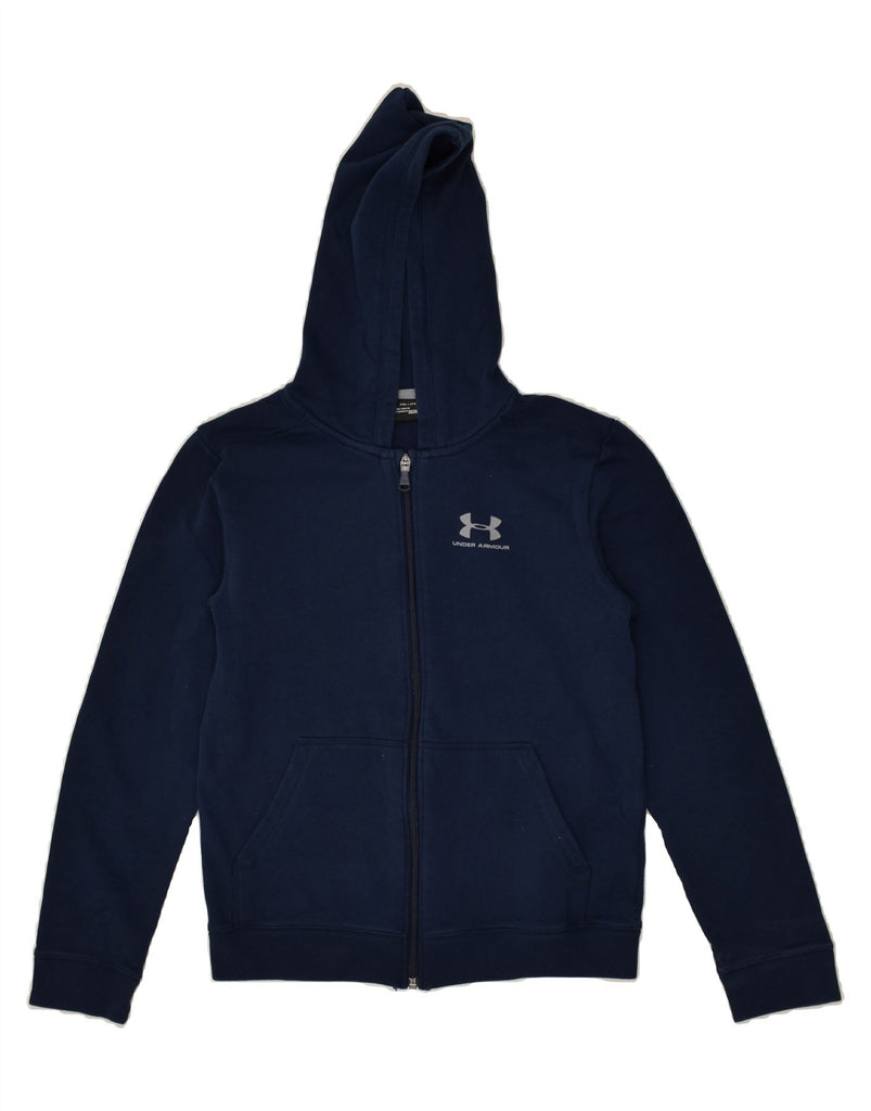 UNDER ARMOUR Boys Zip Hoodie Sweater 11-12 Years XL Navy Blue Cotton | Vintage Under Armour | Thrift | Second-Hand Under Armour | Used Clothing | Messina Hembry 