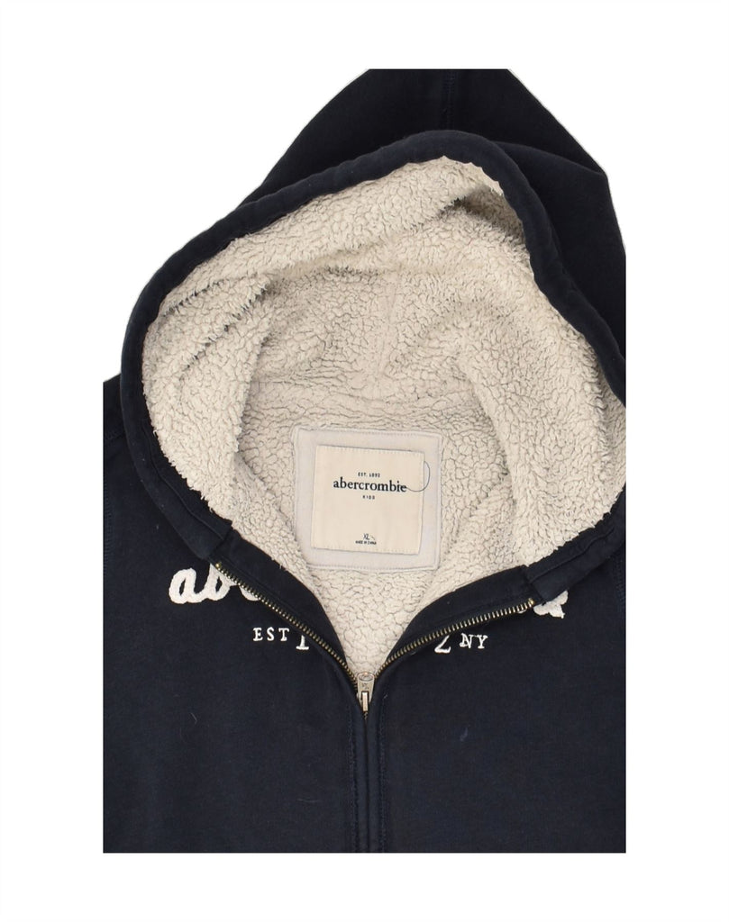 ABERCROMBIE & FITCH Boys Zip Hoodie Sweater 10-11 Years XL Navy Blue | Vintage Abercrombie & Fitch | Thrift | Second-Hand Abercrombie & Fitch | Used Clothing | Messina Hembry 