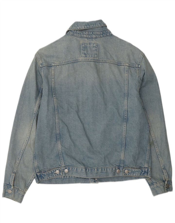 Zara Mens Denim Jacket UK 38 Medium Blue Cotton