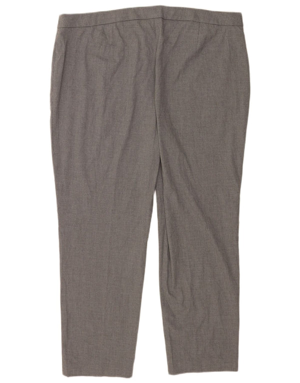 Marks & Spencer Womens Slim Suit Trousers UK 22 3XL W42 L29 Grey Pinstripe