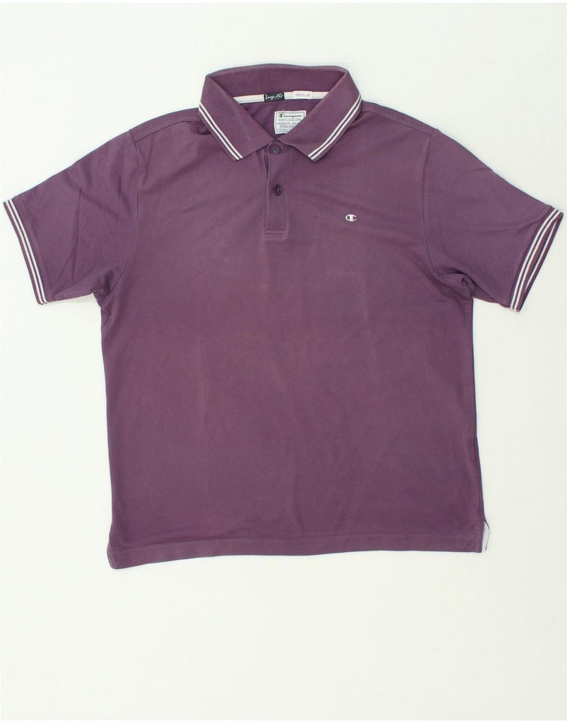 CHAMPION Mens Easy Fit Polo Shirt Medium Purple Cotton | Vintage Champion | Thrift | Second-Hand Champion | Used Clothing | Messina Hembry 