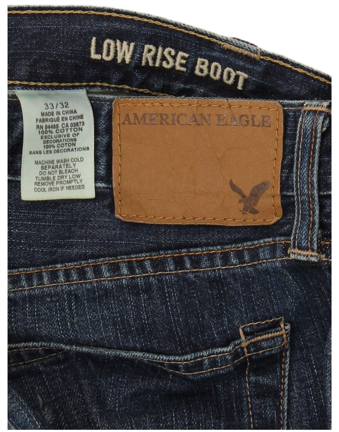 AMERICAN EAGLE Mens Straight Jeans W33 L32 Navy Blue Cotton