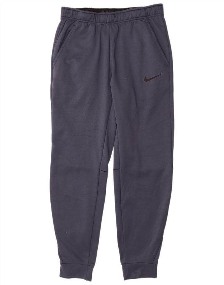 Nike Mens Therma-Fit Tracksuit Trousers Joggers Small Navy Blue Polyester