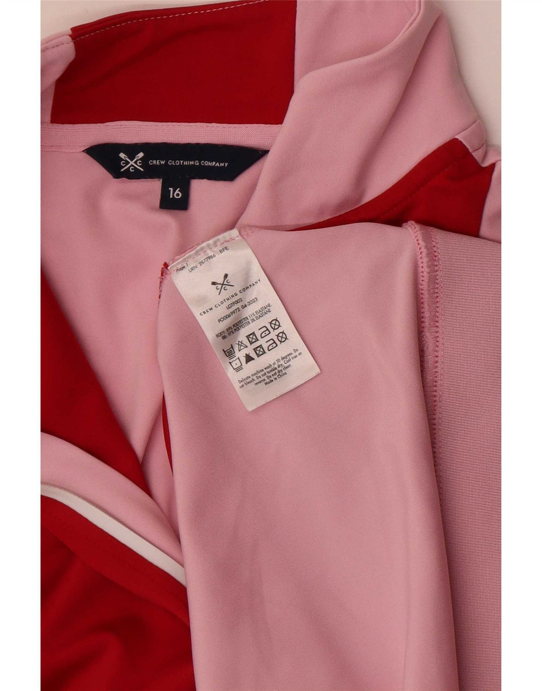 Crew Clothing Womens Pullover Tracksuit Top UK 16 Large Pink Colourblock