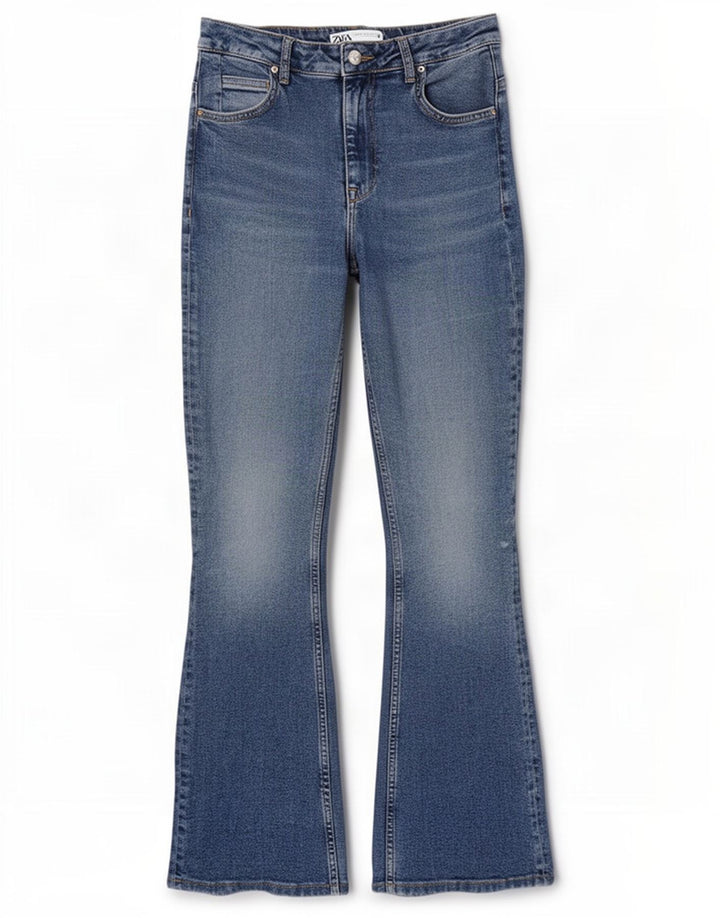 Zara Womens Flared Jeans EU 40 Medium W30 L31 Blue Cotton