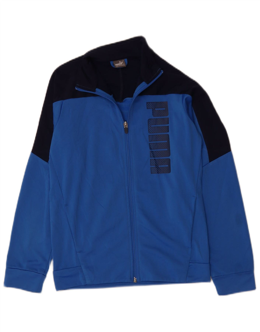 Puma Boys Graphic Tracksuit Top Jacket 11-12 Years Blue Colourblock