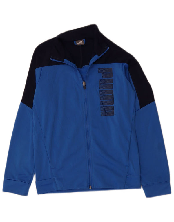 Puma Boys Graphic Tracksuit Top Jacket 11-12 Years Blue Colourblock