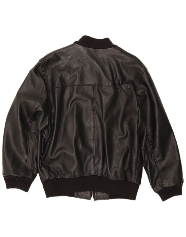 Vintage Mens Bomber Leather Jacket UK 38 Medium Black