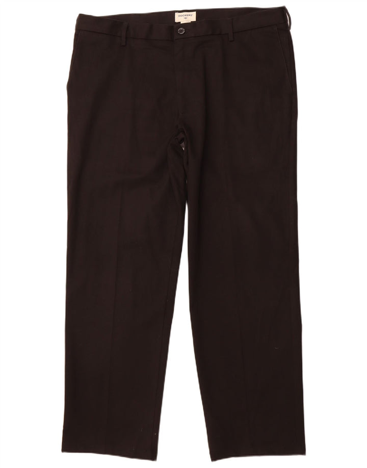 DOCKERS Mens Straight Chino Trousers W40 L32 Black Cotton