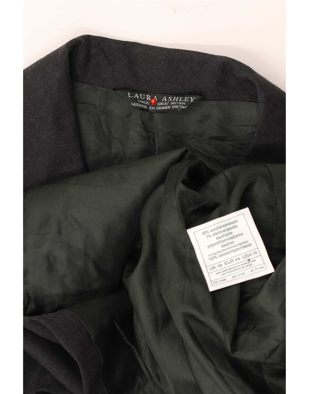 Laura Ashley Womens 5 Button Blazer Jacket UK 18 XL Grey Wool