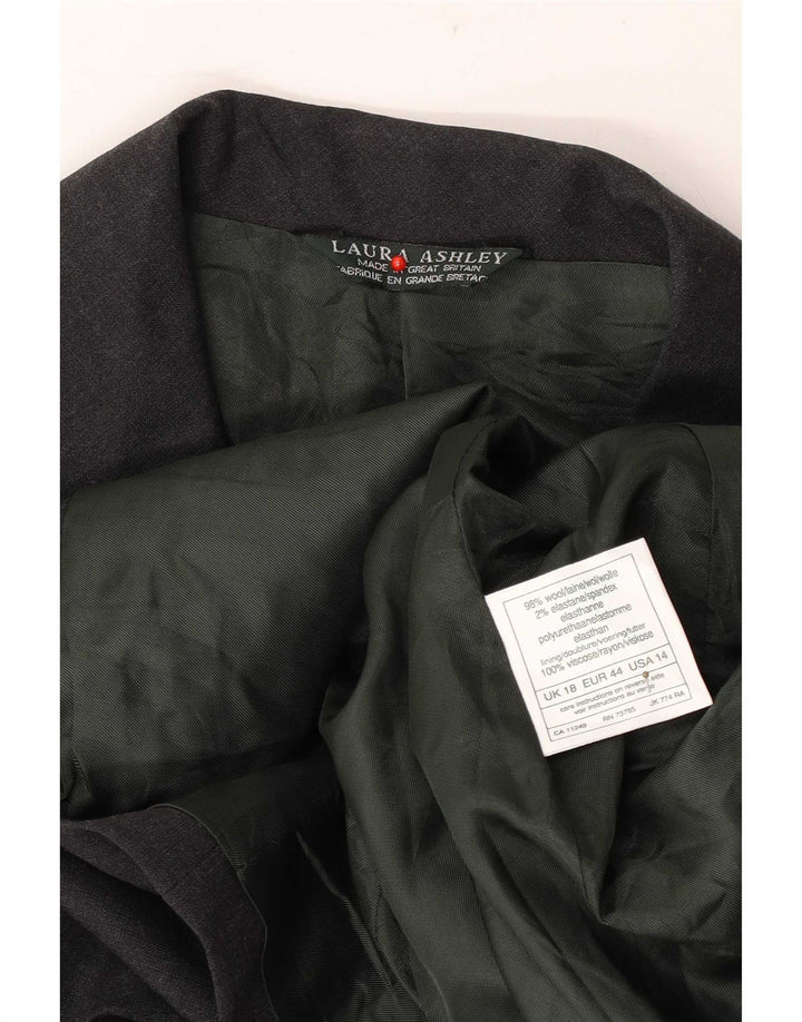 Laura Ashley Womens 5 Button Blazer Jacket UK 18 XL Grey Wool