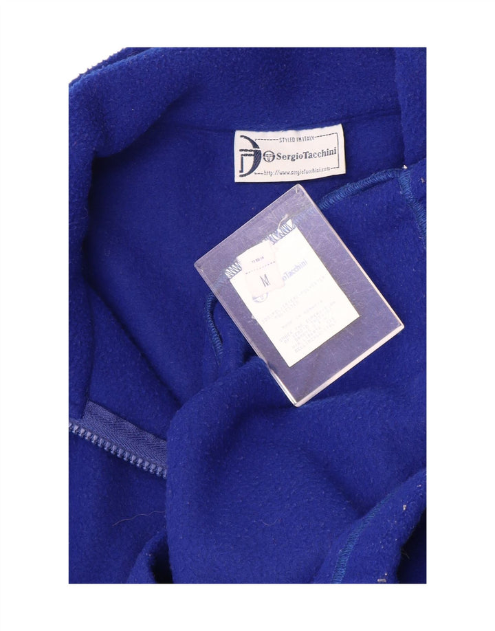 Sergio Tacchini Mens Zip Neck Fleece Jumper Medium Blue Polyester