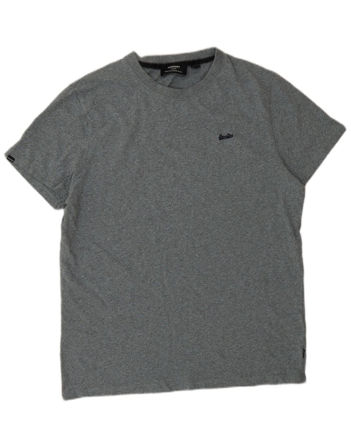 Superdry Mens T-Shirt Top XL Grey Flecked Cotton