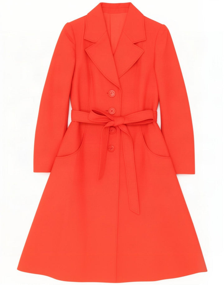 Vintage Womens Overcoat UK 12 Medium Red