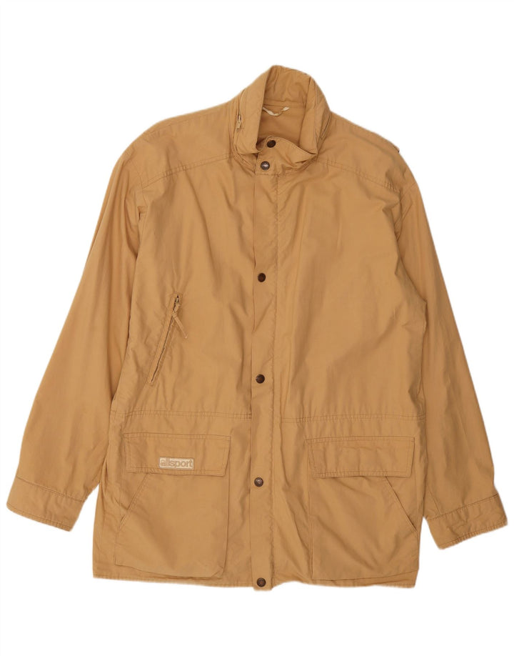 VINTAGE Mens Rain Jacket UK 38 Medium Beige Cotton