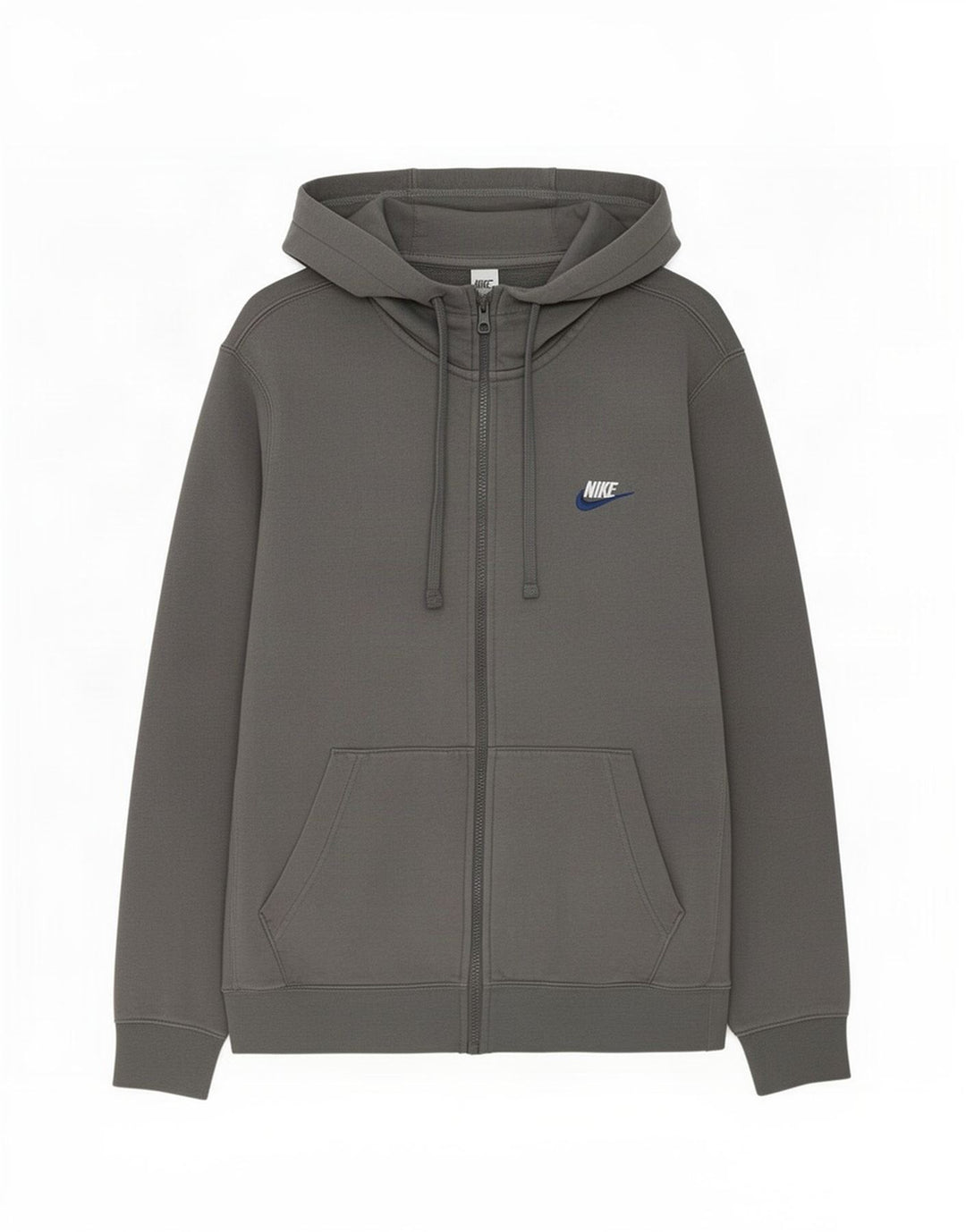Nike Mens Zip Hoodie Sweater Small Grey Cotton