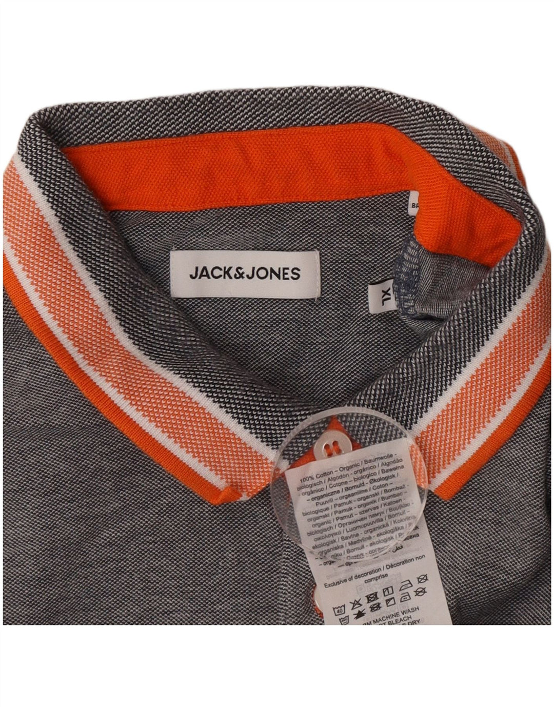 Jack & Jones Mens Polo Shirt XL Grey Cotton
