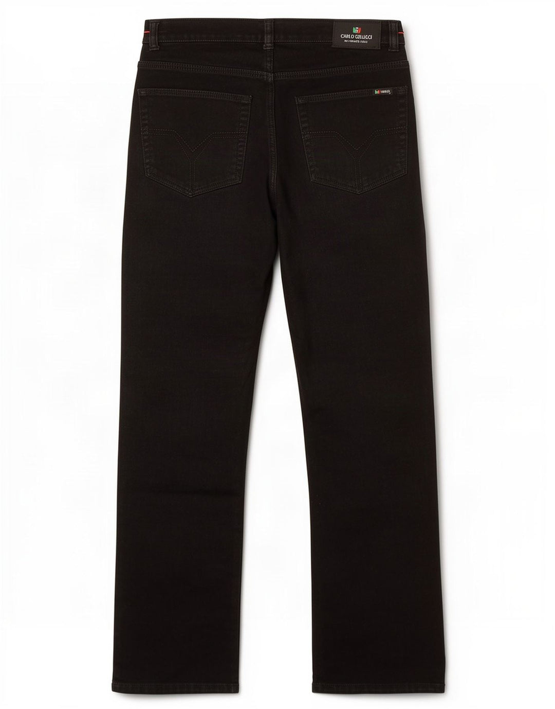 Carlo Colucci Mens Straight Jeans W34 L32 Black Cotton