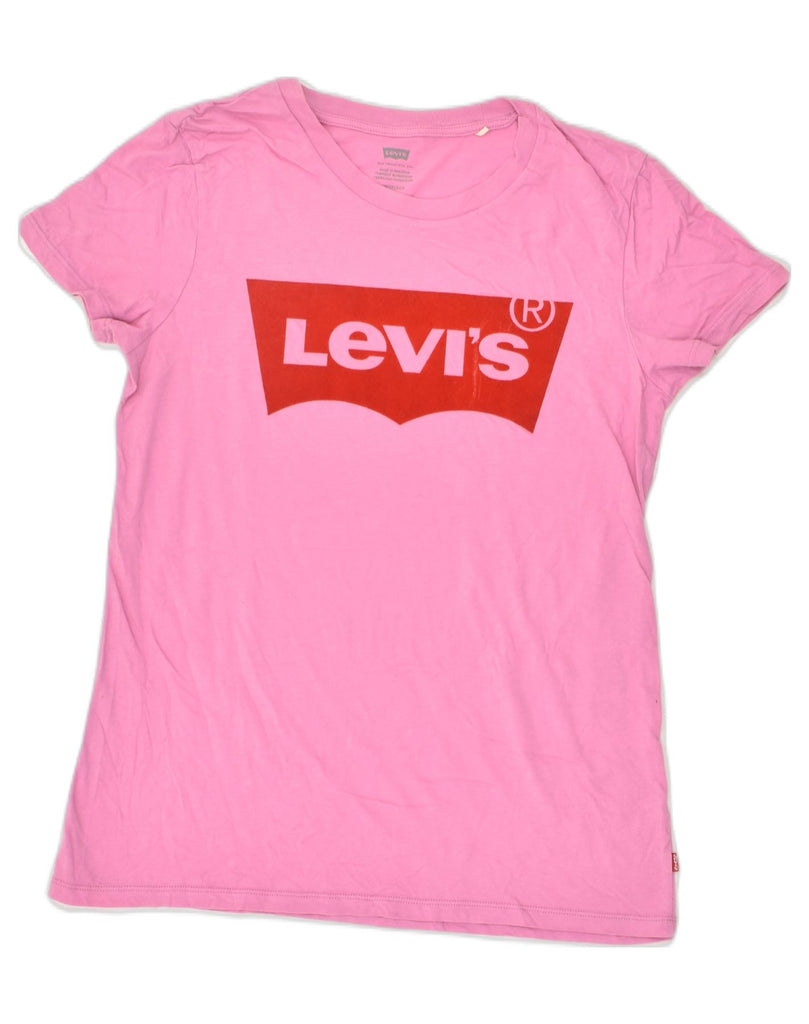 LEVI'S Womens T-Shirt Top UK 6 XS Pink Cotton | Vintage Levi's | Thrift | Second-Hand Levi's | Used Clothing | Messina Hembry 