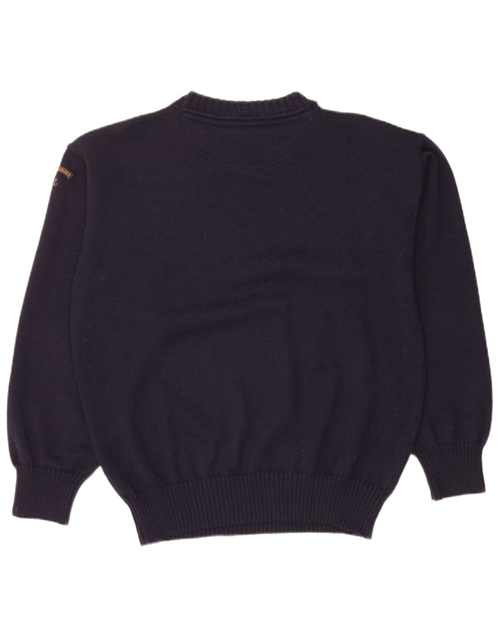 PAUL & SHARK Mens V-Neck Jumper Sweater Medium Navy Blue New Wool