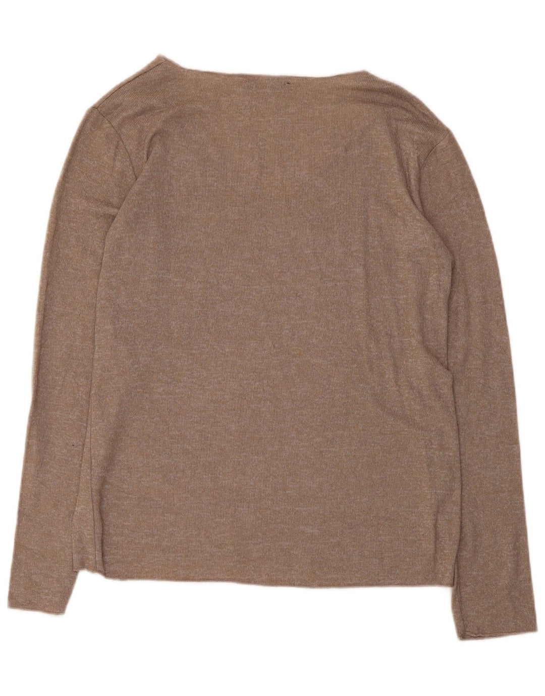 Zara Womens Top Long Sleeve UK 12 Medium Brown Viscose