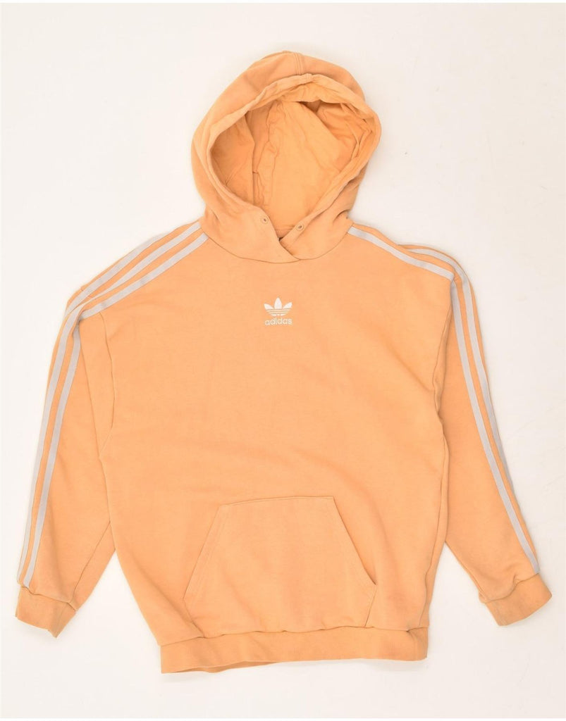 ADIDAS Womens Hoodie Jumper UK  6 XS Orange Cotton | Vintage Adidas | Thrift | Second-Hand Adidas | Used Clothing | Messina Hembry 