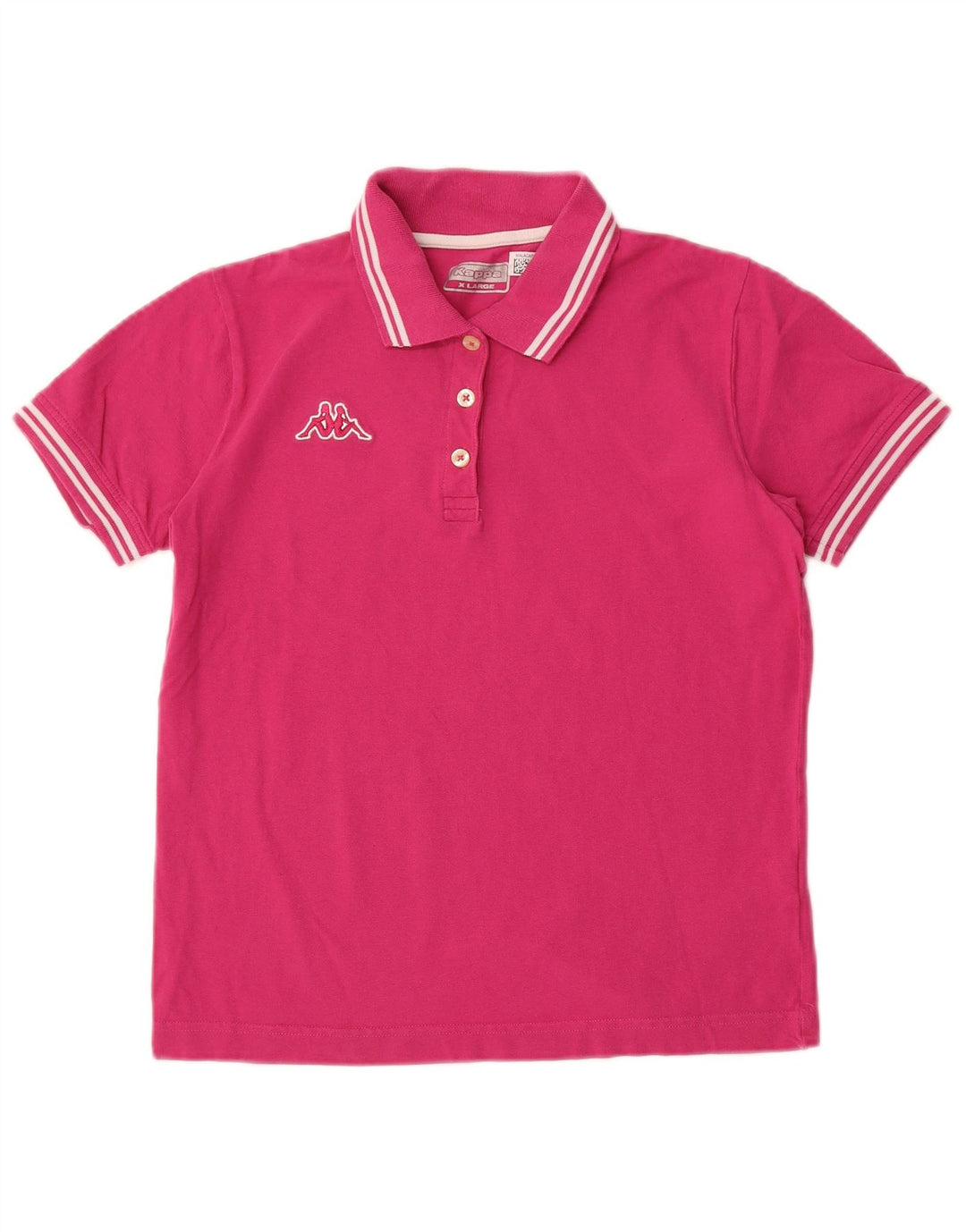 KAPPA Girls Polo Shirt 13-14 Years XL Pink Cotton