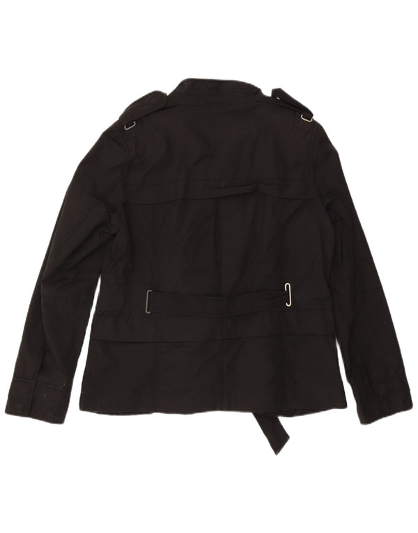 Zara Womens Military Jacket UK 18 XL Black Cotton
