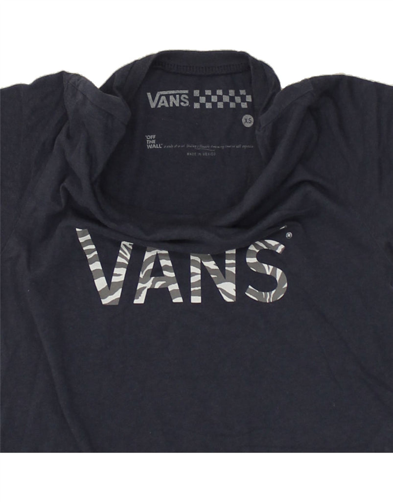 VANS Womens Graphic T-Shirt Top UK 6 XS Navy Blue | Vintage Vans | Thrift | Second-Hand Vans | Used Clothing | Messina Hembry 