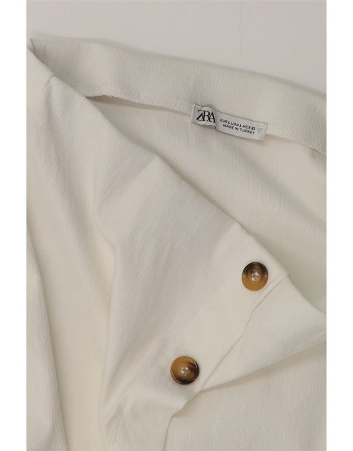 ZARA Womens High Waist Mini Skirt Large W30  White