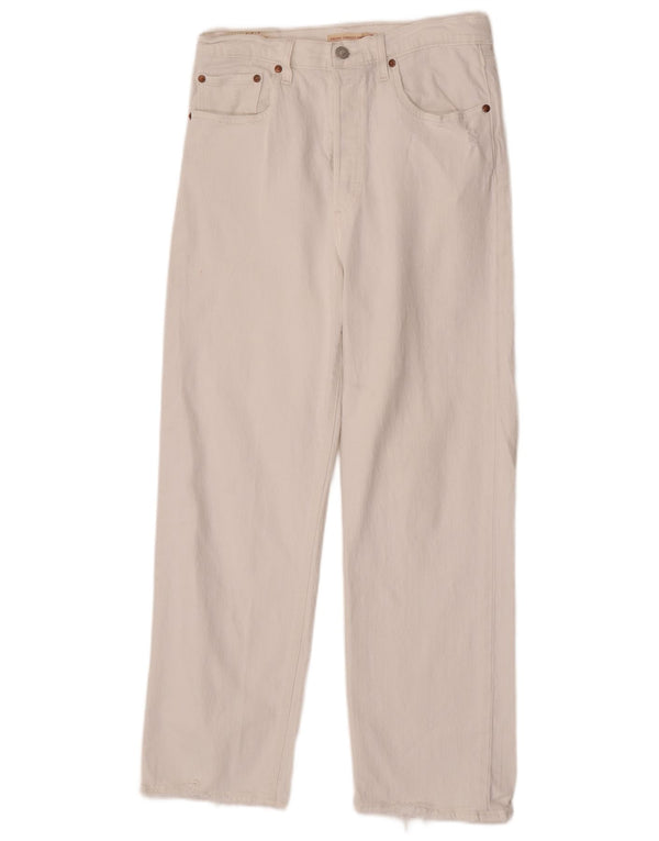 Levi's Womens Ribcage Straight Jeans W30 L29 White Cotton