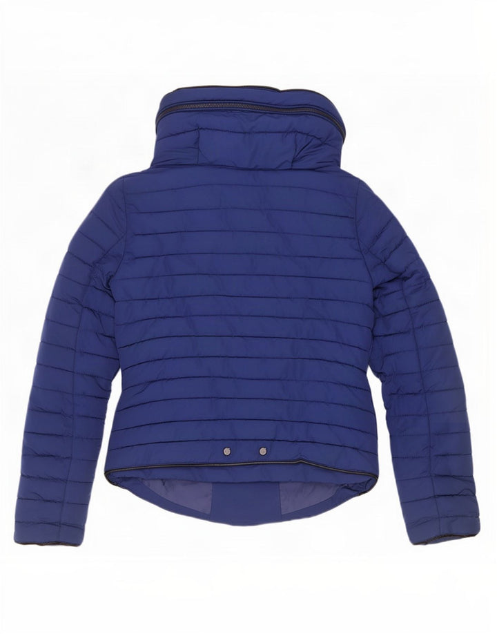Zara Womens Hooded Padded Jacket UK 10 Small Blue