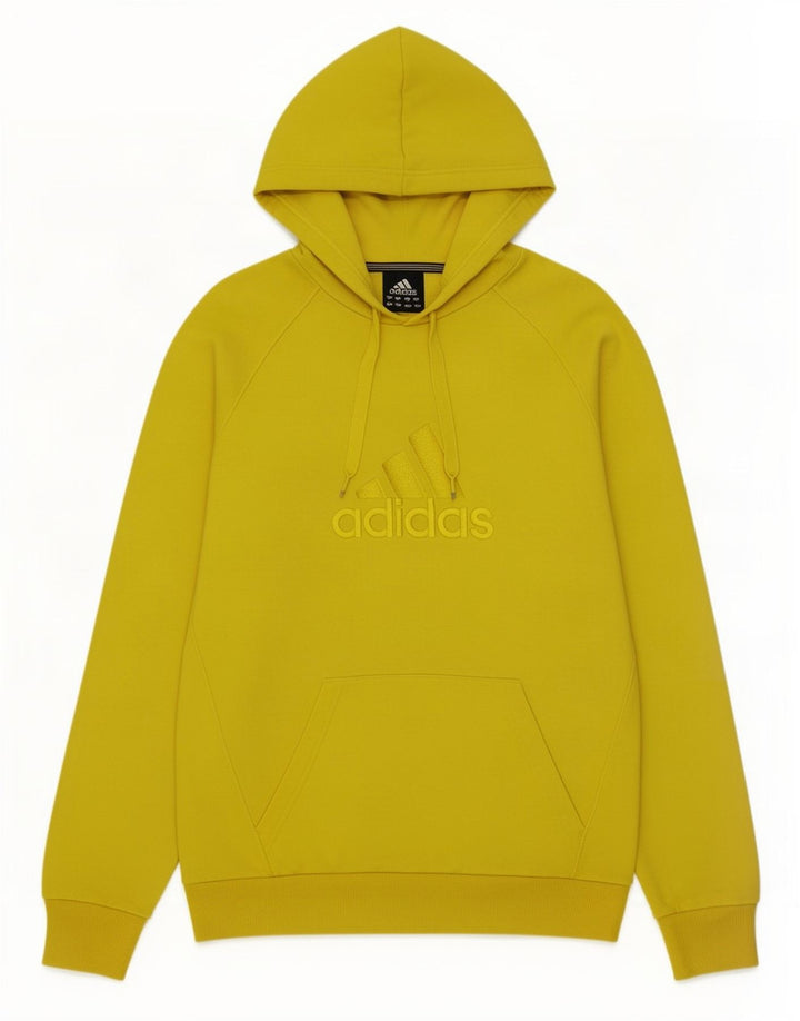 Adidas Mens Graphic Hoodie Jumper Medium Yellow Polyester