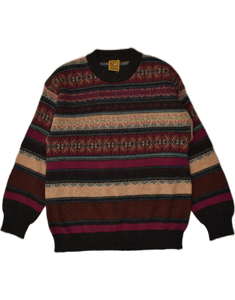 STEFANEL Mens Crew Neck Jumper Sweater Small Multicoloured Fair Isle | Vintage Stefanel | Thrift | Second-Hand Stefanel | Used Clothing | Messina Hembry 