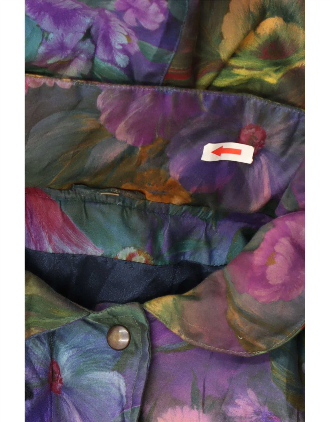 Vintage Womens Hooded Padded Jacket UK 14 Medium Multicoloured Floral