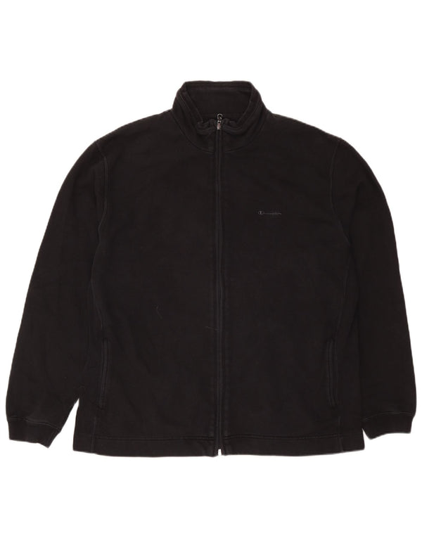 Champion Mens Tracksuit Top Jacket XL Black Cotton
