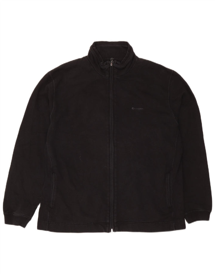 Champion Mens Tracksuit Top Jacket XL Black Cotton